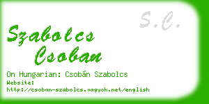 szabolcs csoban business card